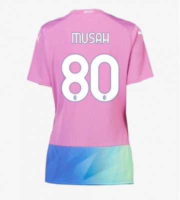 AC Milan Yunus Musah #80 Replika Tredjetrøje Dame 2023-24 Kortærmet